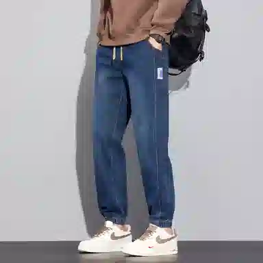 羽浅 秋季高端潮牌宽松百搭弹力哈伦休闲裤 男款