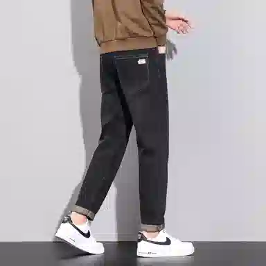 羽浅 潮牌美式青年宽松直筒百搭牛仔裤 男款
