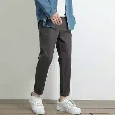 羽浅 韩版潮流百搭简约痞帅修身锥形小脚通勤运动九分休闲裤 男款