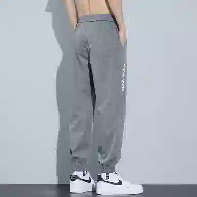 羽浅 字母印花薄款冰丝速干舒适耐穿透气简约运动束脚休闲裤 男款