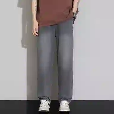 羽浅 休闲简约宽松直筒长裤美式高街多色水洗牛仔裤 男女同款