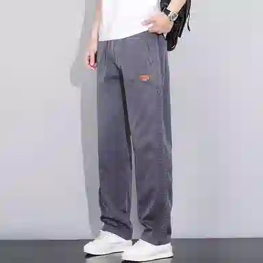 羽浅 潮流莱赛尔天丝弹力长裤时尚精致小标百搭直筒休闲裤 男款