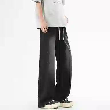 羽浅 美式高街宽松直筒休闲长裤牛仔裤 男女同款