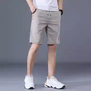 羽浅 夏季薄款冰丝五分裤弹力运动中裤时尚抽绳百搭显瘦休闲短裤 男款