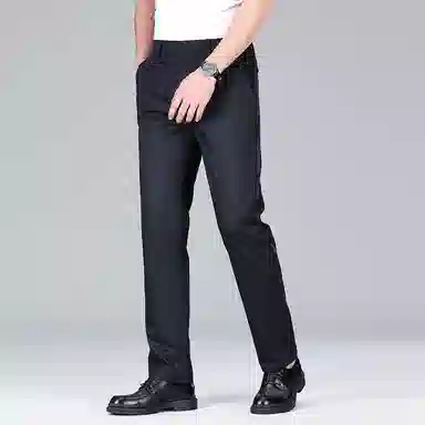 羽浅 高档桑蚕丝舒适弹力长裤秋季透气时尚免烫商务裤子潮流百搭直筒休闲裤 男款