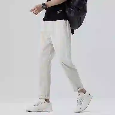 羽浅 运动修身直筒透气日常通勤百搭半松紧腰舒适弹力九分休闲裤 男款