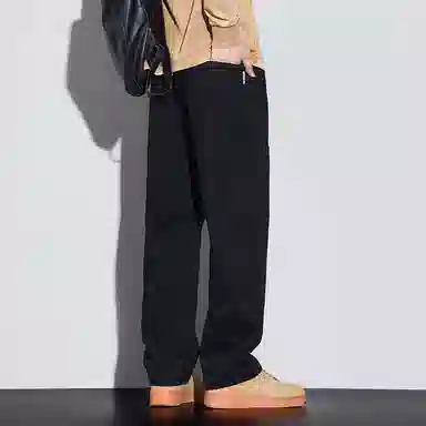 羽浅 纯棉休闲大口袋拼接简约纯色百搭透气美式宽松直筒痞帅工装裤 男款
