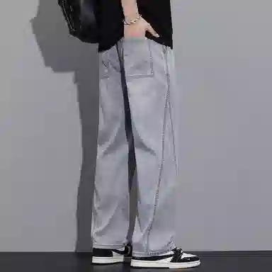 羽浅 宽松直筒薄款简约设计牛仔裤 男款