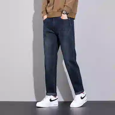 羽浅 复古潮流秋季宽松修身百搭休闲牛仔裤 男款