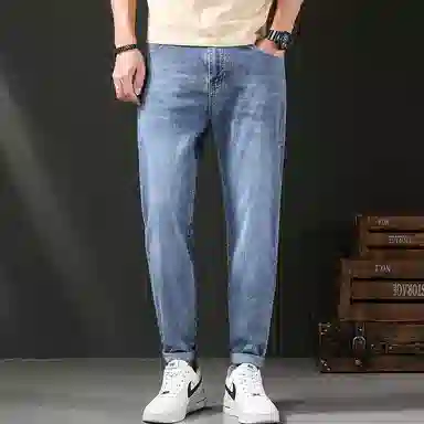 羽浅 简约宽松休闲牛仔裤 男女同款