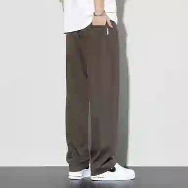 羽浅 莱赛尔天丝凉感舒适长裤时尚轻薄透气弹力裤子潮流宽松直筒百搭休闲裤 男款