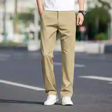 羽浅 夏季轻薄透气舒适长裤时尚商务大码裤子潮流宽松直筒百搭休闲裤 男款