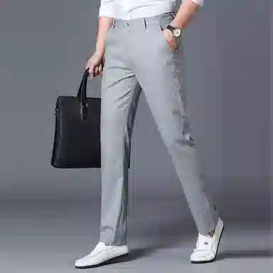 羽浅 潮流长裤夏季轻薄舒适棉麻裤时尚商务弹力百搭西裤直筒休闲裤 男款