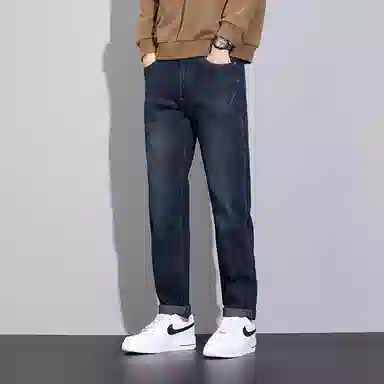 羽浅 复古潮流秋季宽松修身百搭休闲牛仔裤 男款