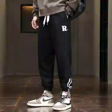 羽浅 简约时尚百搭束脚卫裤宽松休闲裤 男款