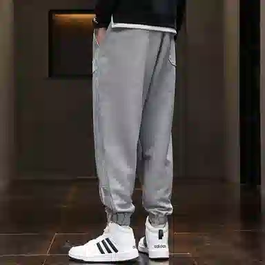 羽浅 简约时尚百搭束脚卫裤宽松休闲裤 男款