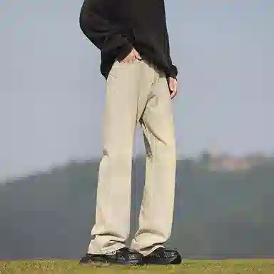 羽浅 港风运动宽松时尚简约直筒裤休闲长裤牛仔裤 男女同款