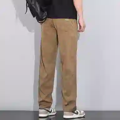 羽浅 潮流莱赛尔天丝弹力长裤时尚精致小标百搭直筒休闲裤 男款