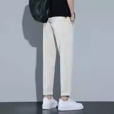羽浅 修身小脚百搭垂感小西裤速干透气轻商务通勤锥形九分休闲裤 男款