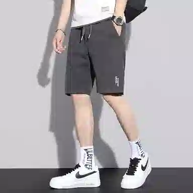 羽浅 时尚舒适宽松中裤外穿五分直筒休闲短裤 男款