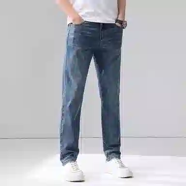 羽浅 直筒舒适透气水洗耐穿耐磨时尚百搭休闲牛仔裤 男款