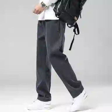 羽浅 舒适垂顺耐磨抗皱柔软亲肤宽松阔腿纯色简约百搭休闲裤 男女同款