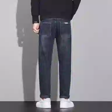 羽浅 轻商务秋季直筒百搭弹力高端牛仔裤 男款