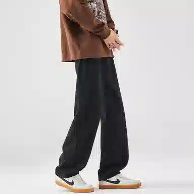 羽浅 潮牌高街百搭长裤子时尚休闲宽松直筒牛仔裤 男款