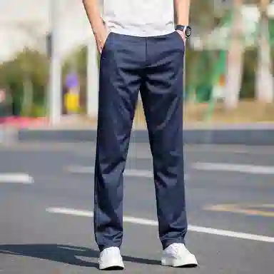 羽浅 高档天丝莫代尔轻薄舒适百搭长裤时尚透气商务大码裤子潮流宽松直筒休闲裤 男款