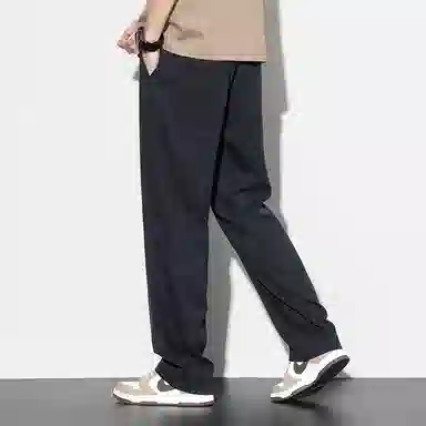 羽浅 莱赛尔天丝凉感舒适长裤时尚轻薄透气弹力裤子潮流宽松直筒百搭休闲裤 男款