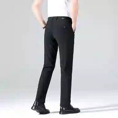 羽浅 高端冰丝凉感舒适长裤秋季时尚大码商务裤子百搭合体直筒休闲裤 男款