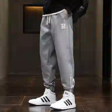 羽浅 简约时尚百搭束脚卫裤宽松休闲裤 男款