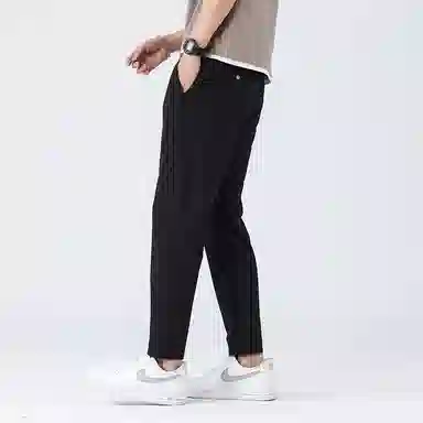 羽浅 抗皱九分裤修身韩版弹力直筒西裤百搭休闲裤 男款