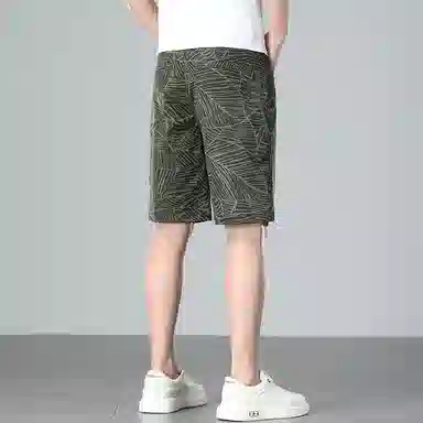 羽浅 美式潮流印花五分裤时尚舒适沙滩中裤潮牌修身百搭休闲短裤 男款