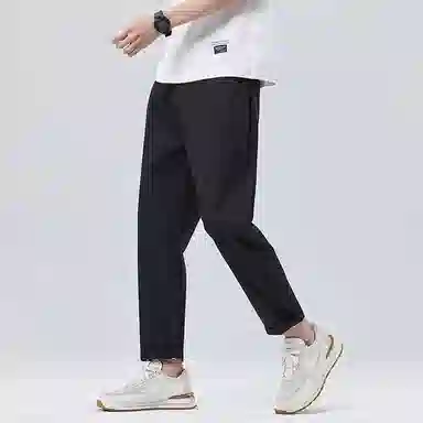 羽浅 运动修身直筒透气日常通勤百搭半松紧腰舒适弹力九分休闲裤 男款