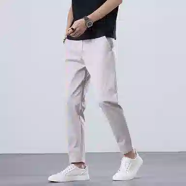 羽浅 薄款九分裤垂感小直筒弹力舒适百搭简约休闲裤 男款