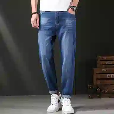 羽浅 简约宽松休闲牛仔裤 男女同款