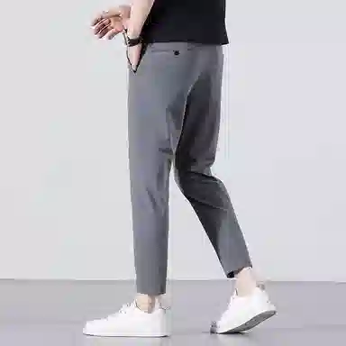 羽浅 抗皱九分裤修身韩版弹力直筒西裤百搭休闲裤 男款