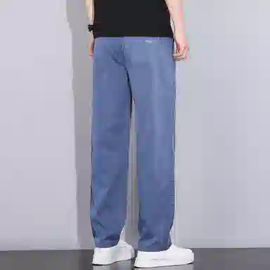 羽浅 潮流莱赛尔天丝弹力长裤时尚精致小标百搭直筒休闲裤 男款