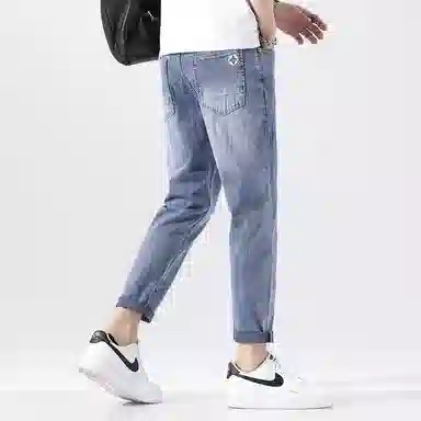 羽浅 九分修身休闲潮牌直筒薄款夏季牛仔裤 男款