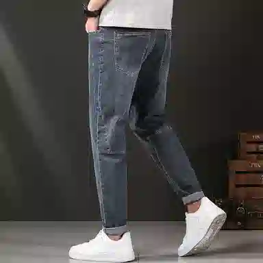 羽浅 简约宽松休闲牛仔裤 男女同款