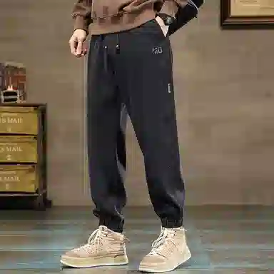 羽浅 潮流时尚百搭修身直筒束脚休闲裤 男款
