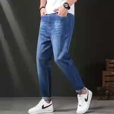 羽浅 简约宽松休闲牛仔裤 男女同款