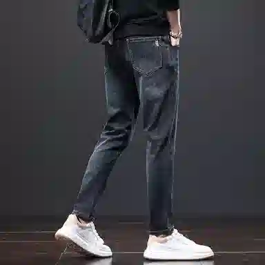 羽浅 百搭潮流潮牌弹力宽松直筒牛仔裤 男款
