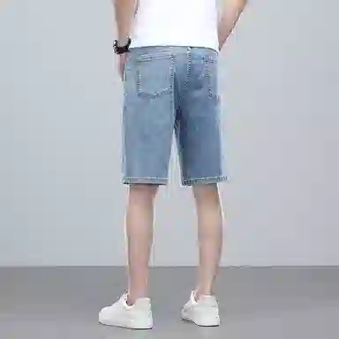 羽浅 夏季高档莱赛尔舒适五分裤休闲百搭中裤潮牌修身显瘦牛仔短裤 男款