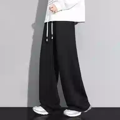 羽浅 潮牌痞帅垂感运动长裤时尚宽松百搭直筒休闲裤 男款