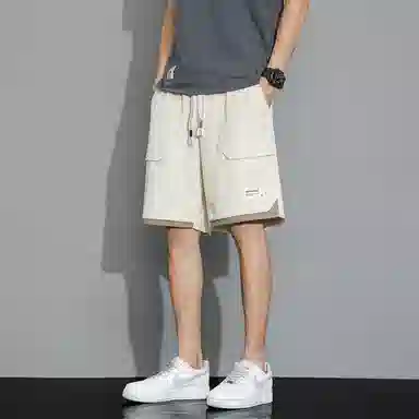 羽浅 宽松百搭时尚舒适运动五分裤松紧工装休闲短裤 男款