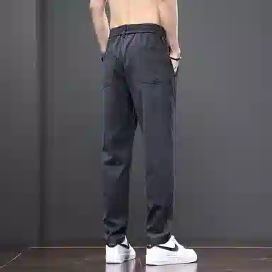 羽浅 潮流百搭宽松直筒薄款简约舒适显高显瘦个性时尚弹力拼接工装休闲裤 男款
