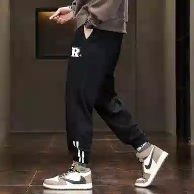 羽浅 简约时尚百搭束脚卫裤宽松休闲裤 男款