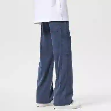 羽浅 松紧腰薄款宽松直筒垂感美式休闲裤 男款